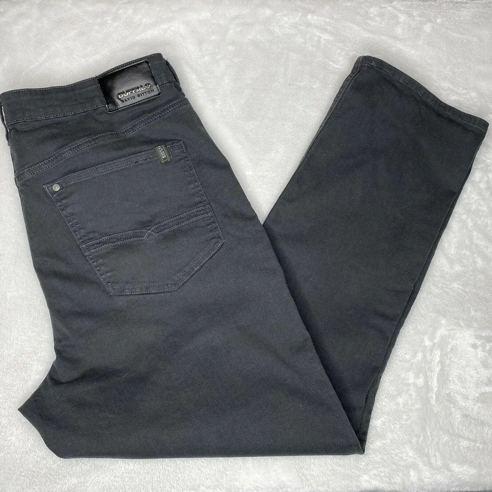 Buffalo David Bitton Six-X Straight Leg Gray Black Stretch Cotton Denim Jeans - Picture 4 of 13